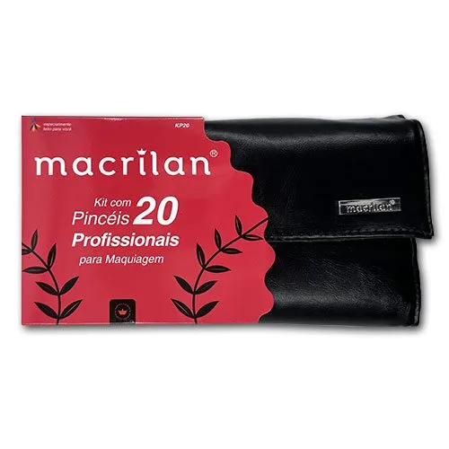 Kit KP20 com 20 Pincéis para Maquiagem – Macrilan